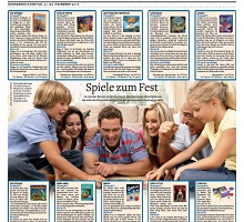 Pressespiegel 2013: Spiele-Rezensionen und Artikel über Brett- und Kartenspiele